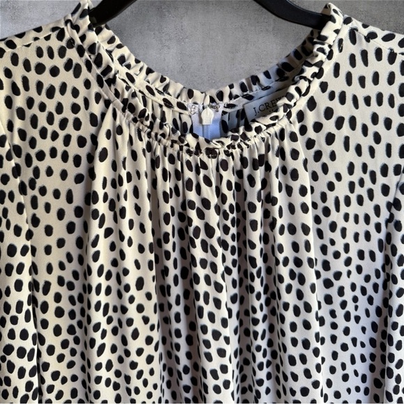 J.CREW Ruffle-Neck Leopard Peasant Dress - NWT - Size 10 - Picture 6 of 9